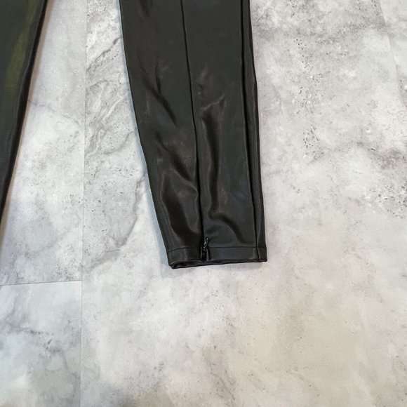 Abercrombie & Fitch Black Faux Leather Leggings Womens Size Large L‎ Shiny - Picture 5 of 10